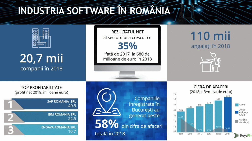 Romanians invest almost as much as foreign investors in the local software market: 53% foreign investments versus 47% local investments