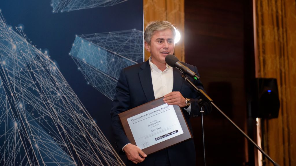Biris Goran - 5th time winner of the “Best Law Firm of the Year” award at 2020 CIJ Gala