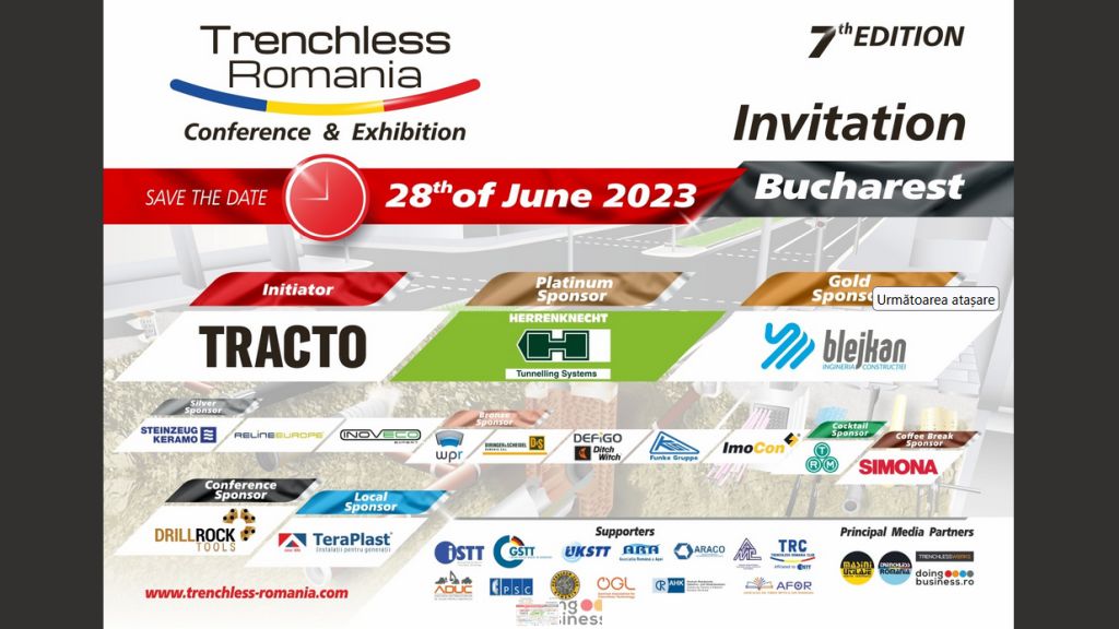 7th Edition Trenchless Romania Conference & Exhibition, 28th of June 2023