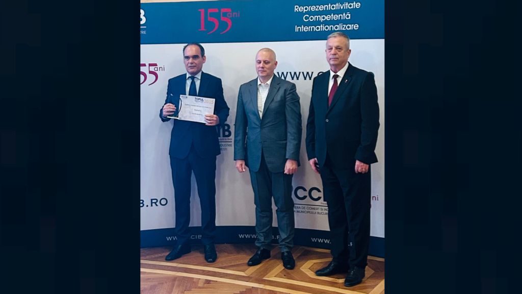 Intrarom Recognized as Top High-Tech Manufacturer at Bucharest Chamber of Commerce Awards