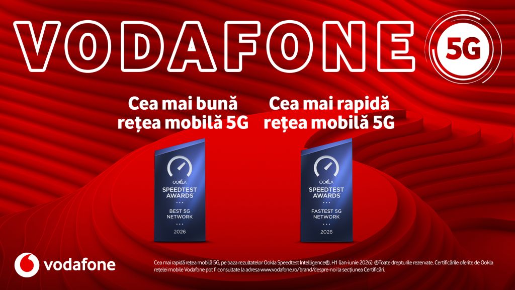 Vodafone are cea mai buna si cea mai rapida retea 5G din Romania, potrivit Ookla